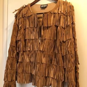 BEREK XL Leather Fringe Jacket